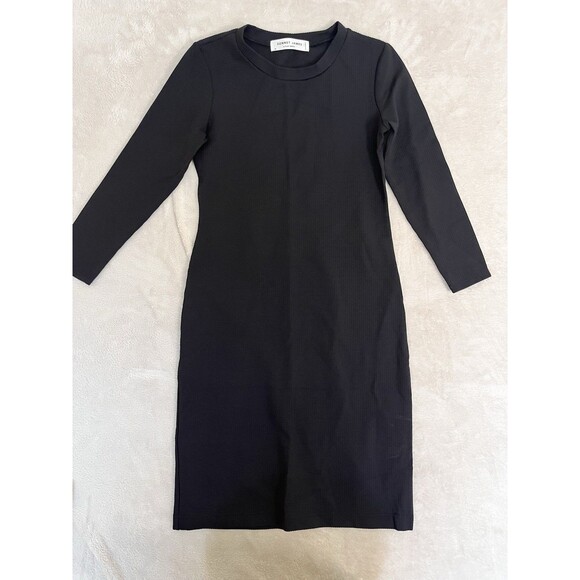 Sonnet James A Play Dress Women's Size XS Black Textured Long Sleeve Stretch - Picture 10 of 10